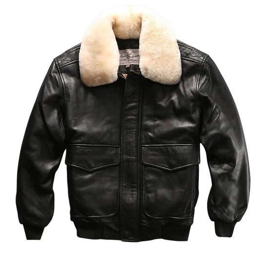 Genuine leather flight suit jacket-J51