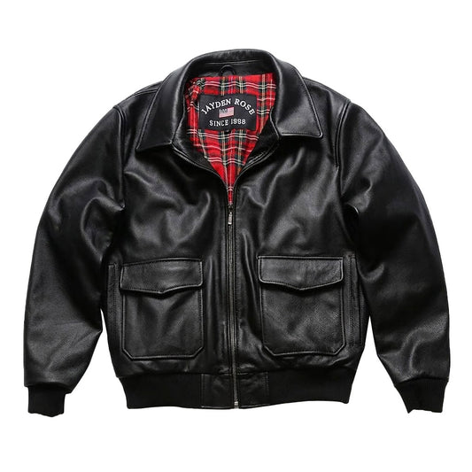 G1 Genuine Leather Bomber Jacket - J49