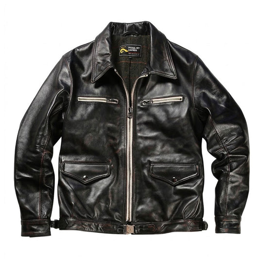 Retro WWII Hartmann German Flight Leather Jacket-J44