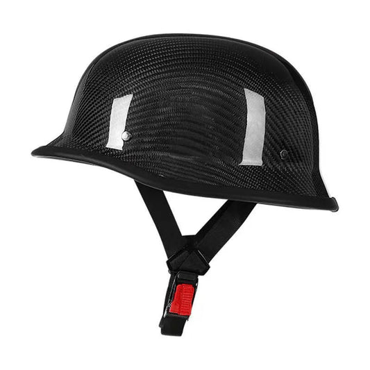 Retro German-Style Carbon Fiber Half Helmet - H24
