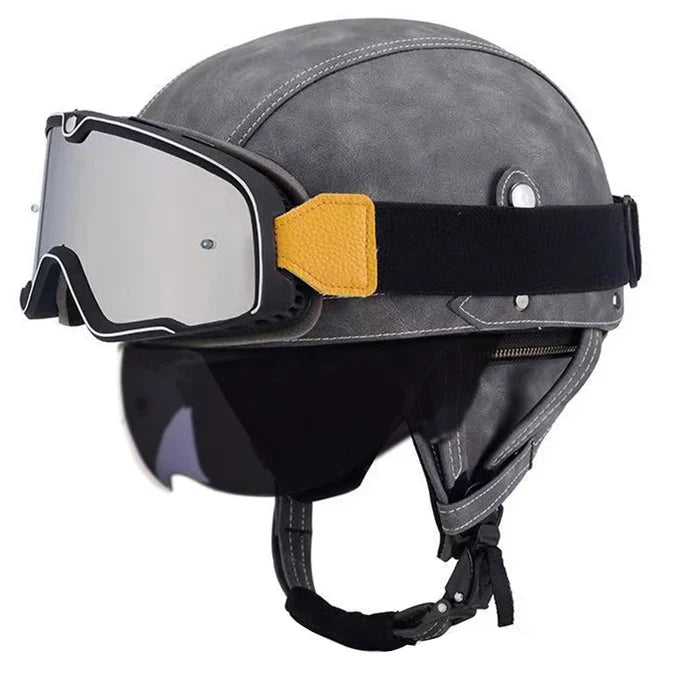 DOT Retro German Style Half Helmet-H02