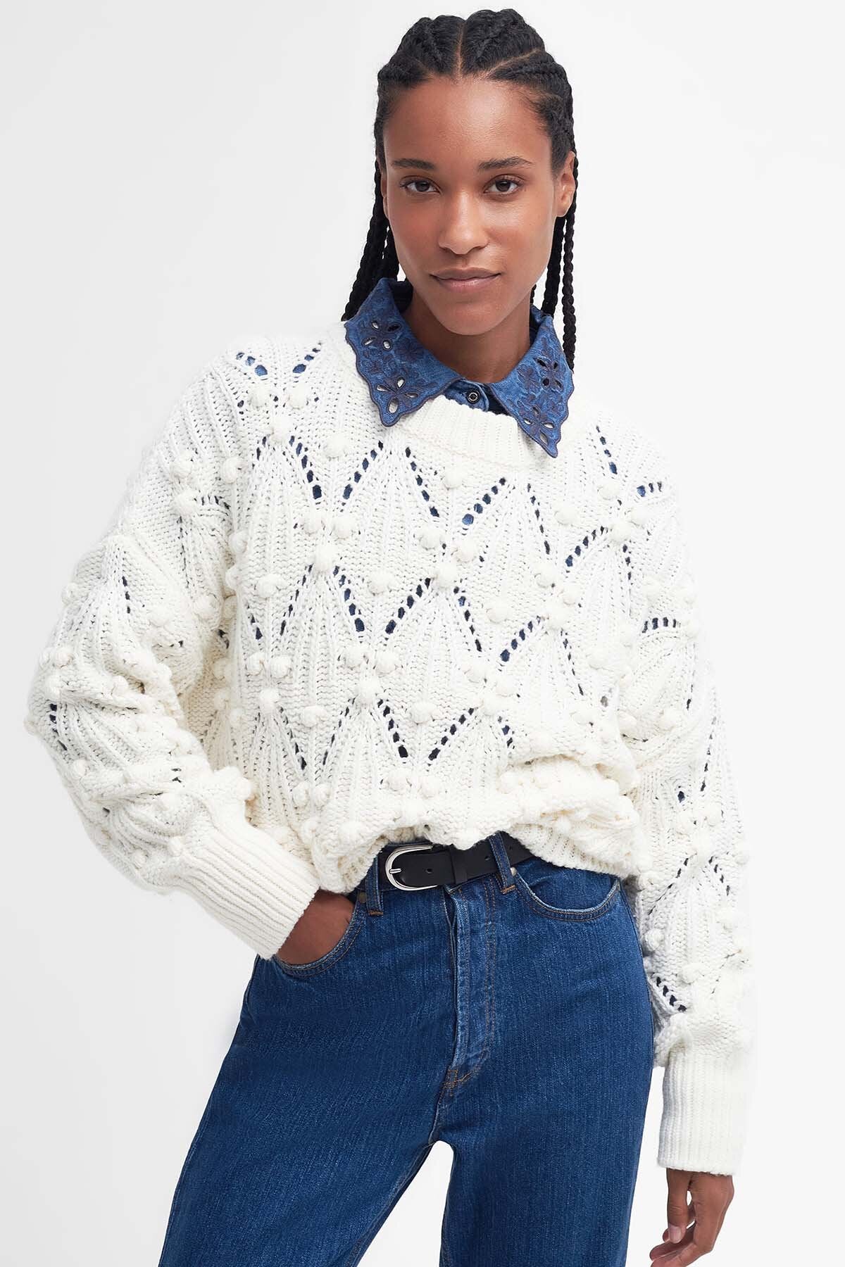 Glamis Crew Neck Jumper - WHITE