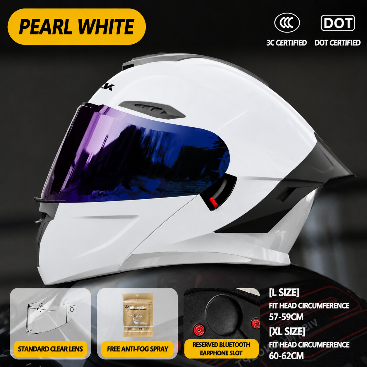 Chameleon Flip Up Motorcycle Helmet-H29