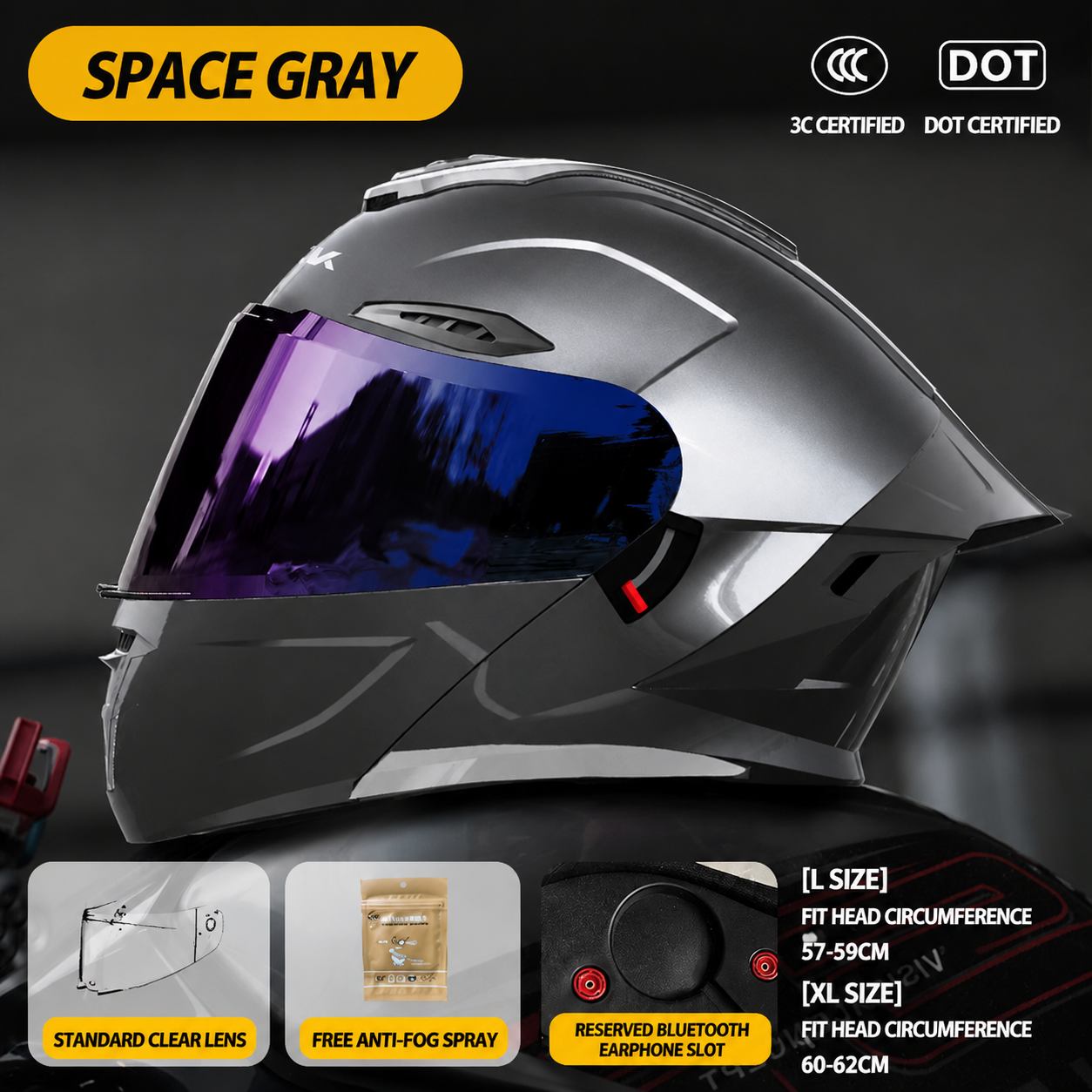 Chameleon Flip Up Motorcycle Helmet-H29