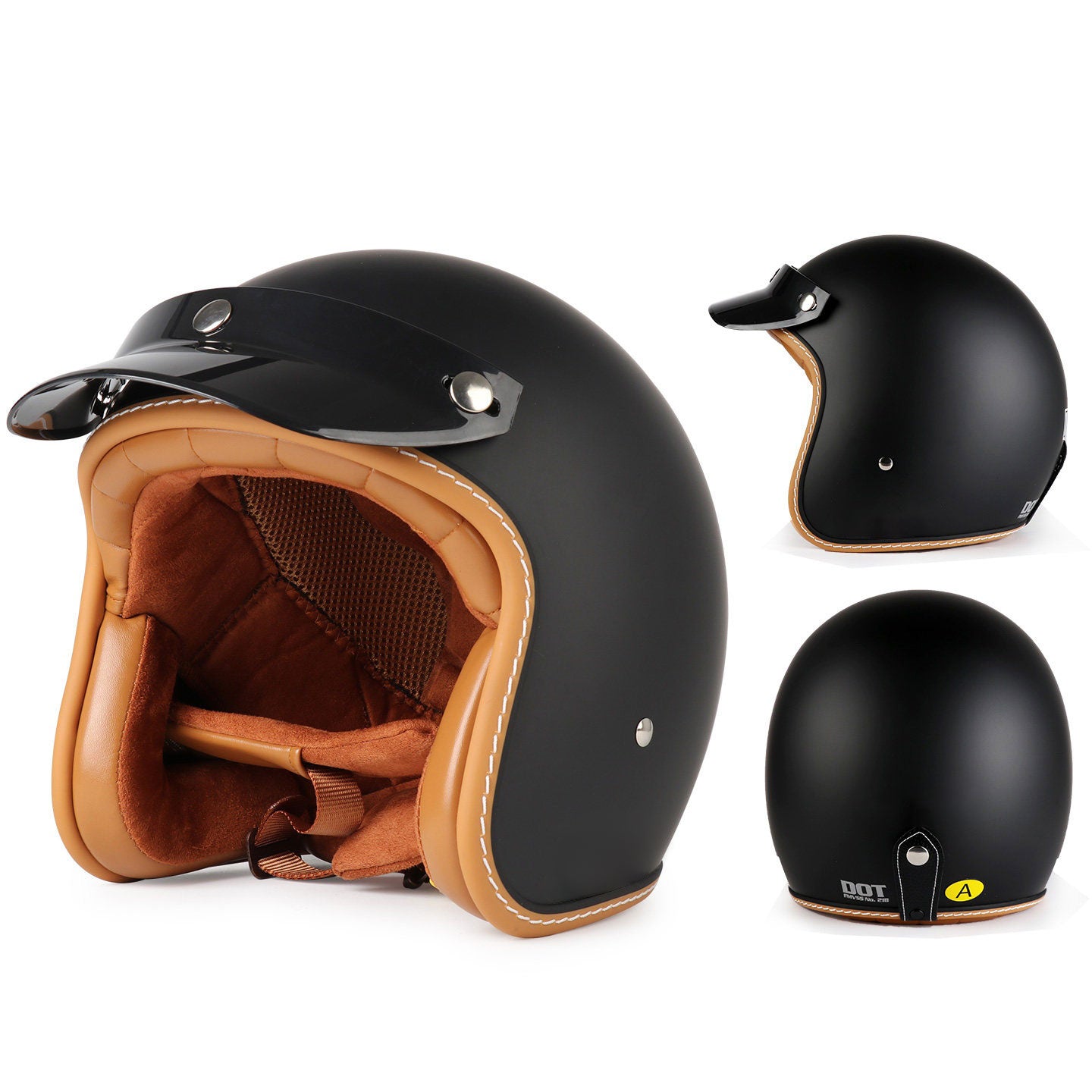 DOT Motorcycle Helmet 3/4 Half Helmet-H39