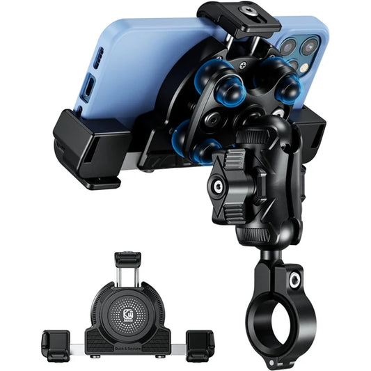 No-blocking camera shock-absorbing anti-theft motorcycle phone holder-S05