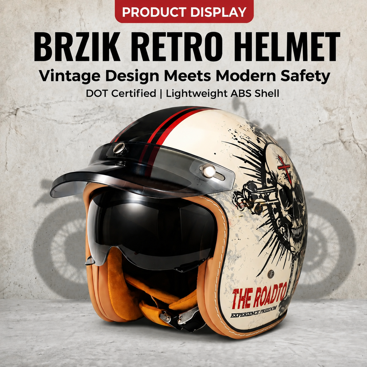 Retro open-face motorcycle helmet- H25