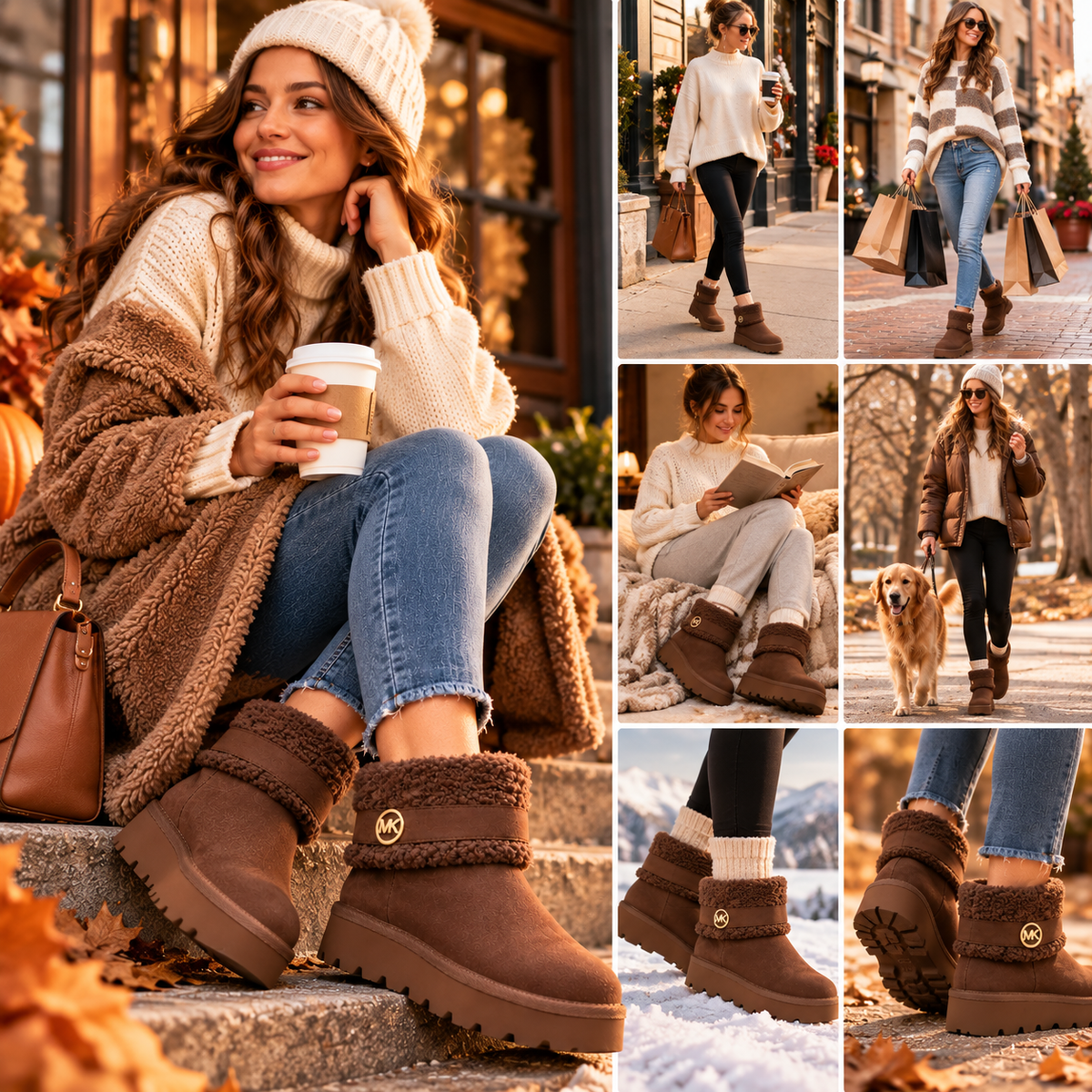 ☁️ Winnie Cozy Faux Shearling Boots – Soft Slip-On Everyday Comfort