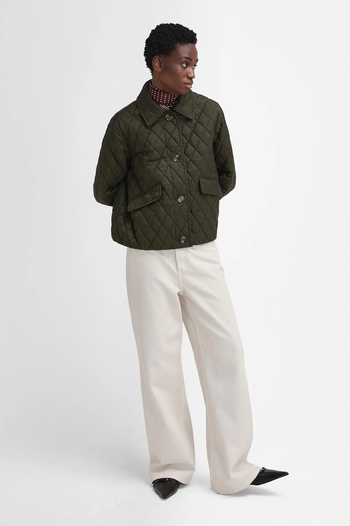The Edit by Alexa Jamie Quilted Jacket - OLIVE/POLLEN