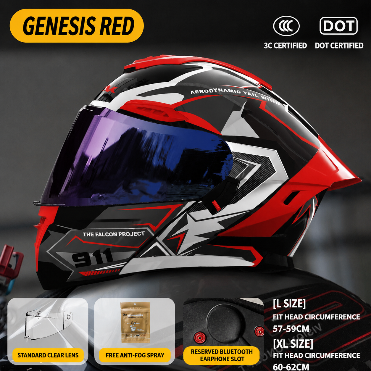 Genesis Flip Up Motorcycle Helmet-H31