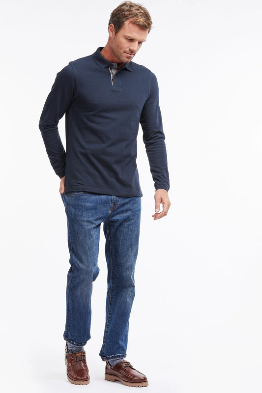 Essential Long-Sleeve Polo Shirt - NAVY