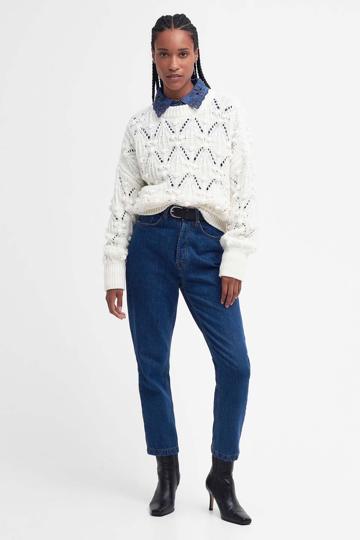 Glamis Crew Neck Jumper - WHITE