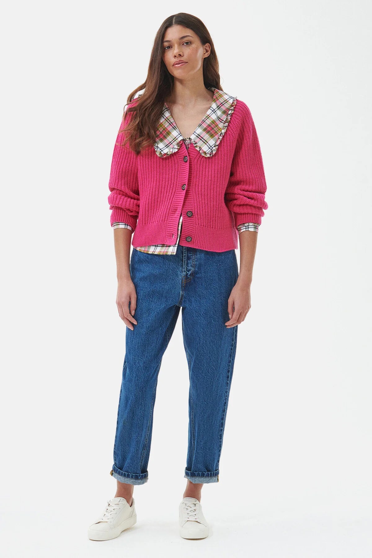 Bracken Knitted Cardigan - PINK DAHLIA