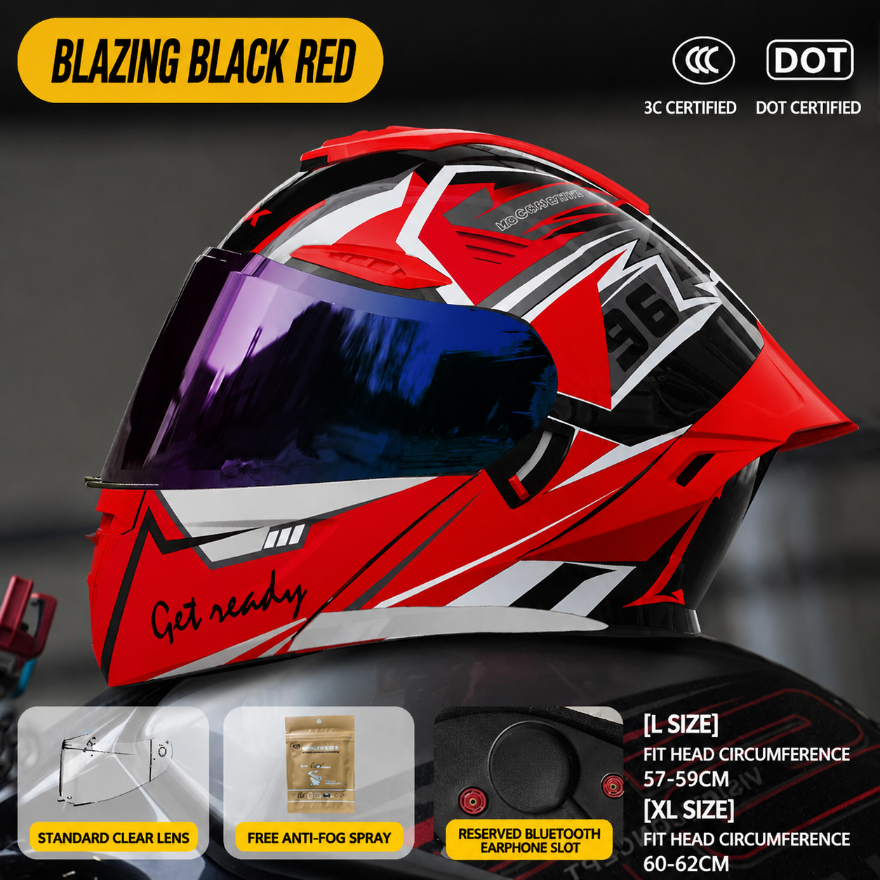 Blazing Flip Up Motorcycle Helmet-H34