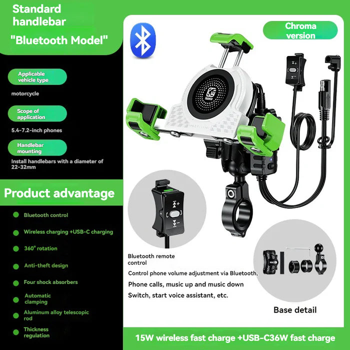 No-blocking camera shock-absorbing anti-theft motorcycle phone holder-S05
