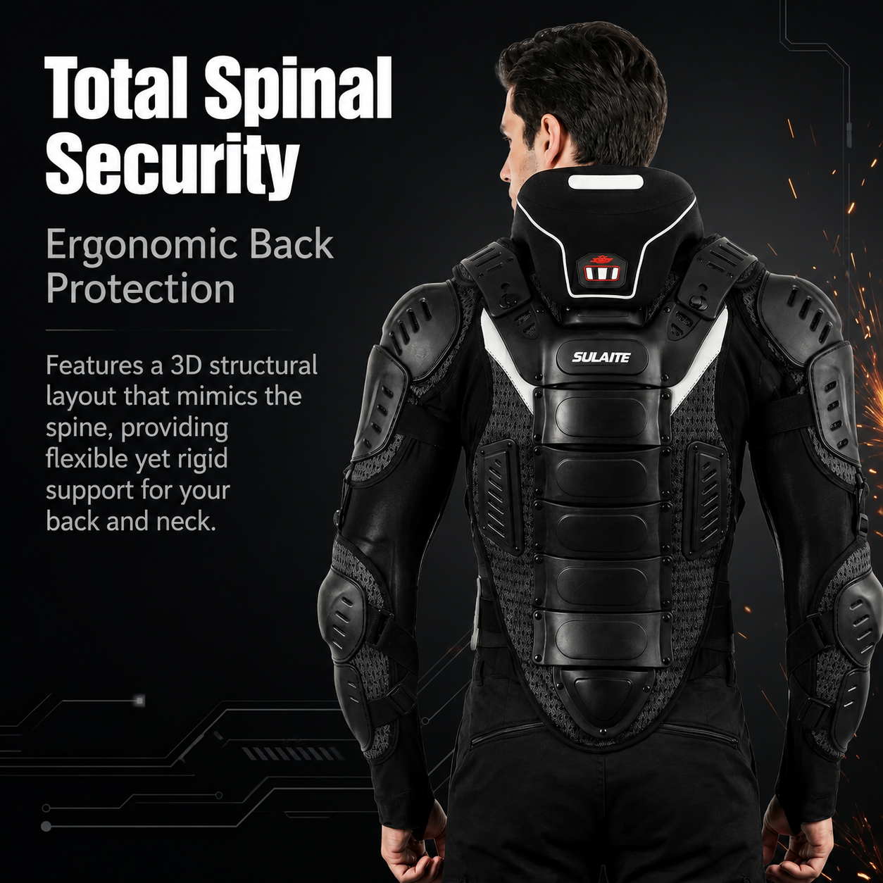 Motorcycle riding suit with neck protection-A12