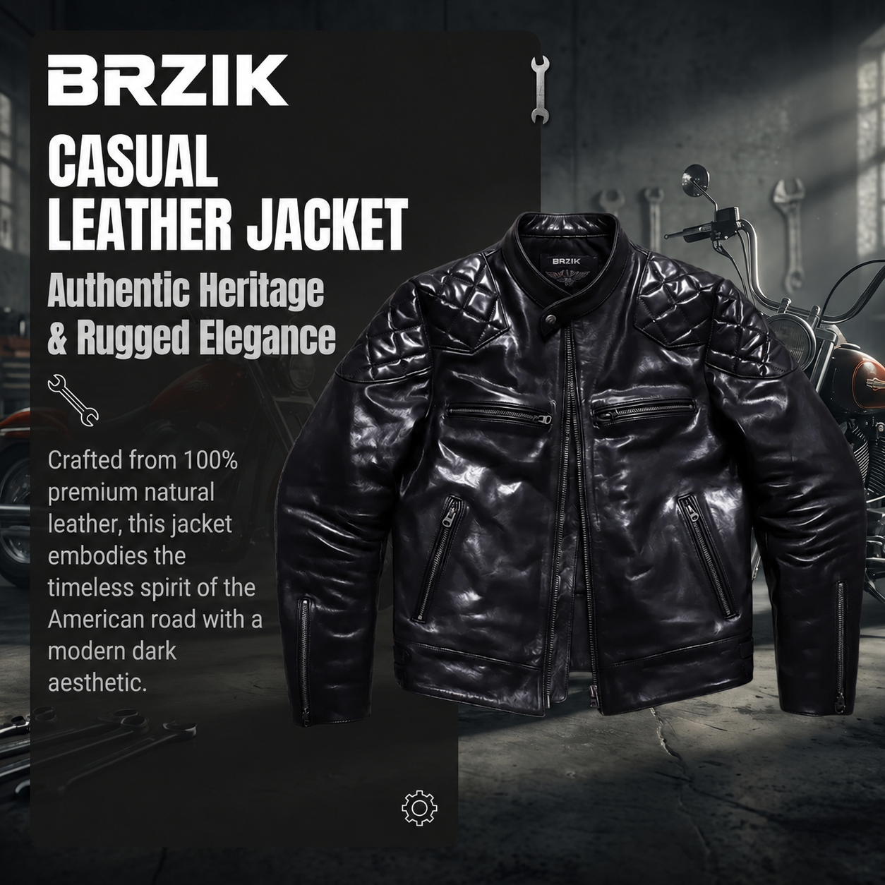 Beckham casual genuine leather jacket -J23