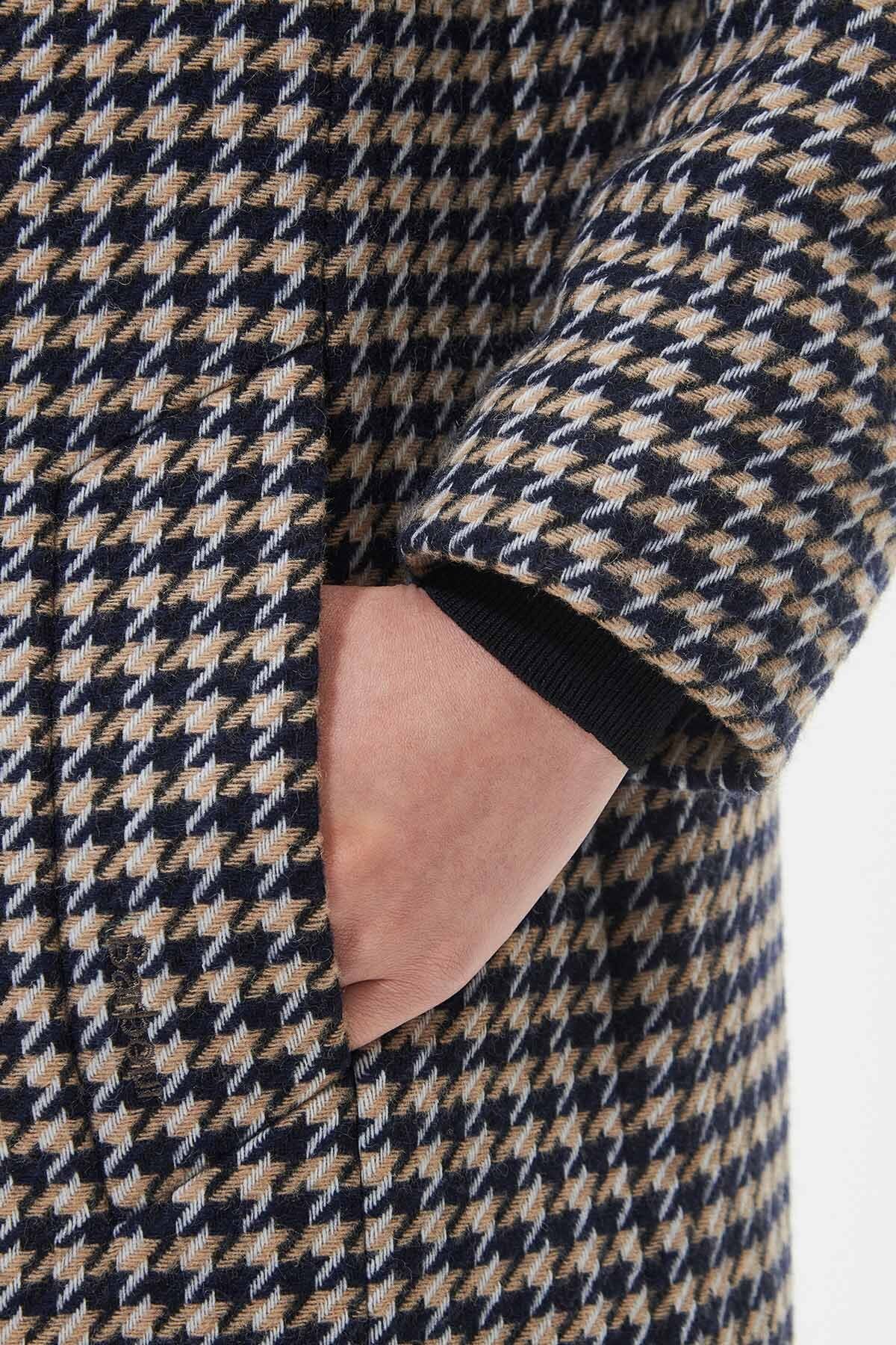 Angelina Wool Jacket - LT FAWN HOUNDSTOOTH