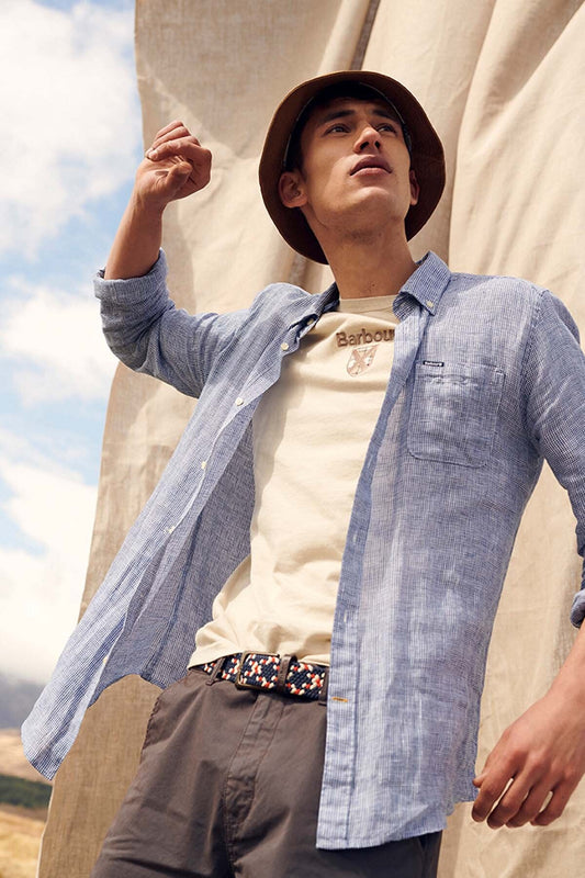 Linton Tailored Linen Shirt - NAVY