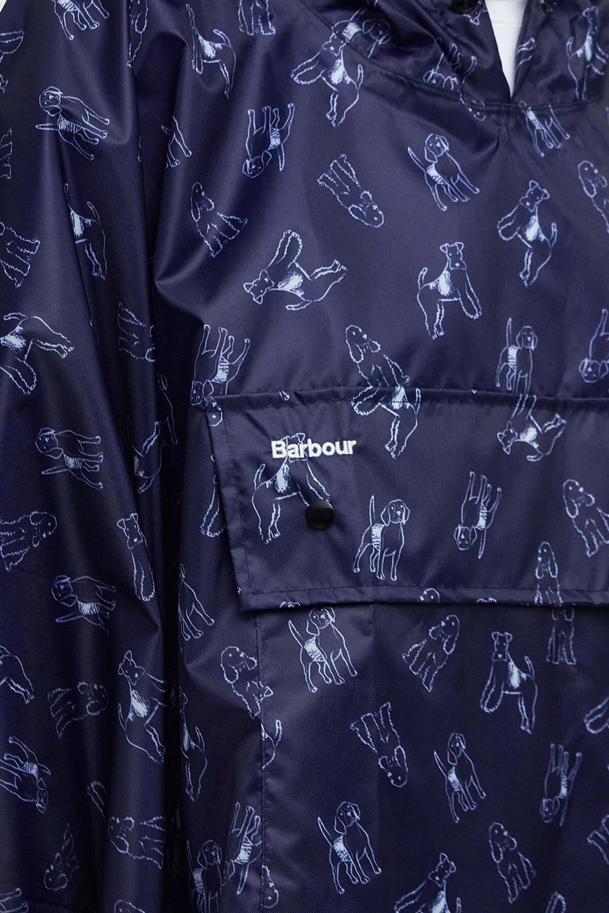 Dog-Print Showerproof Poncho - NAVY/CLOUD