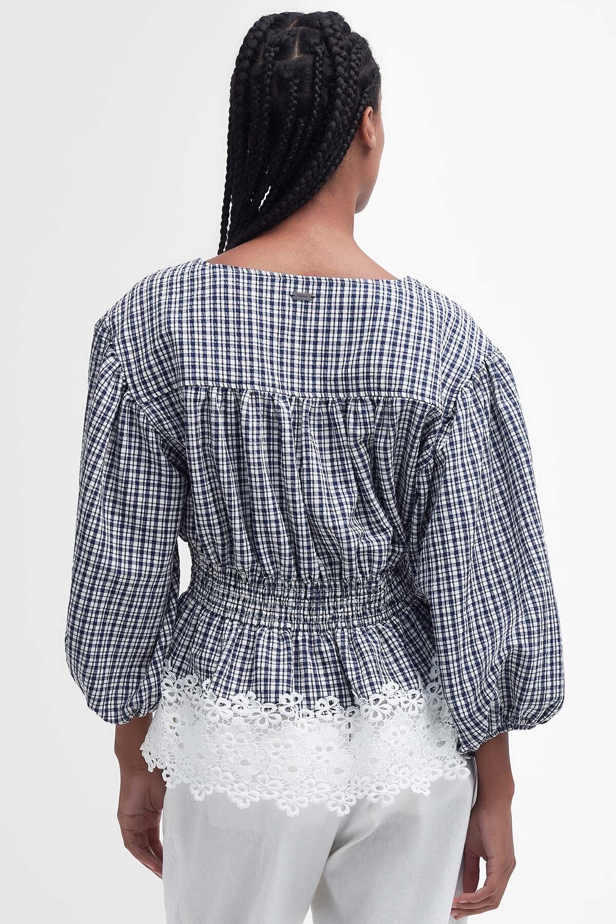 Glamis Blouse - NAVY CHECK