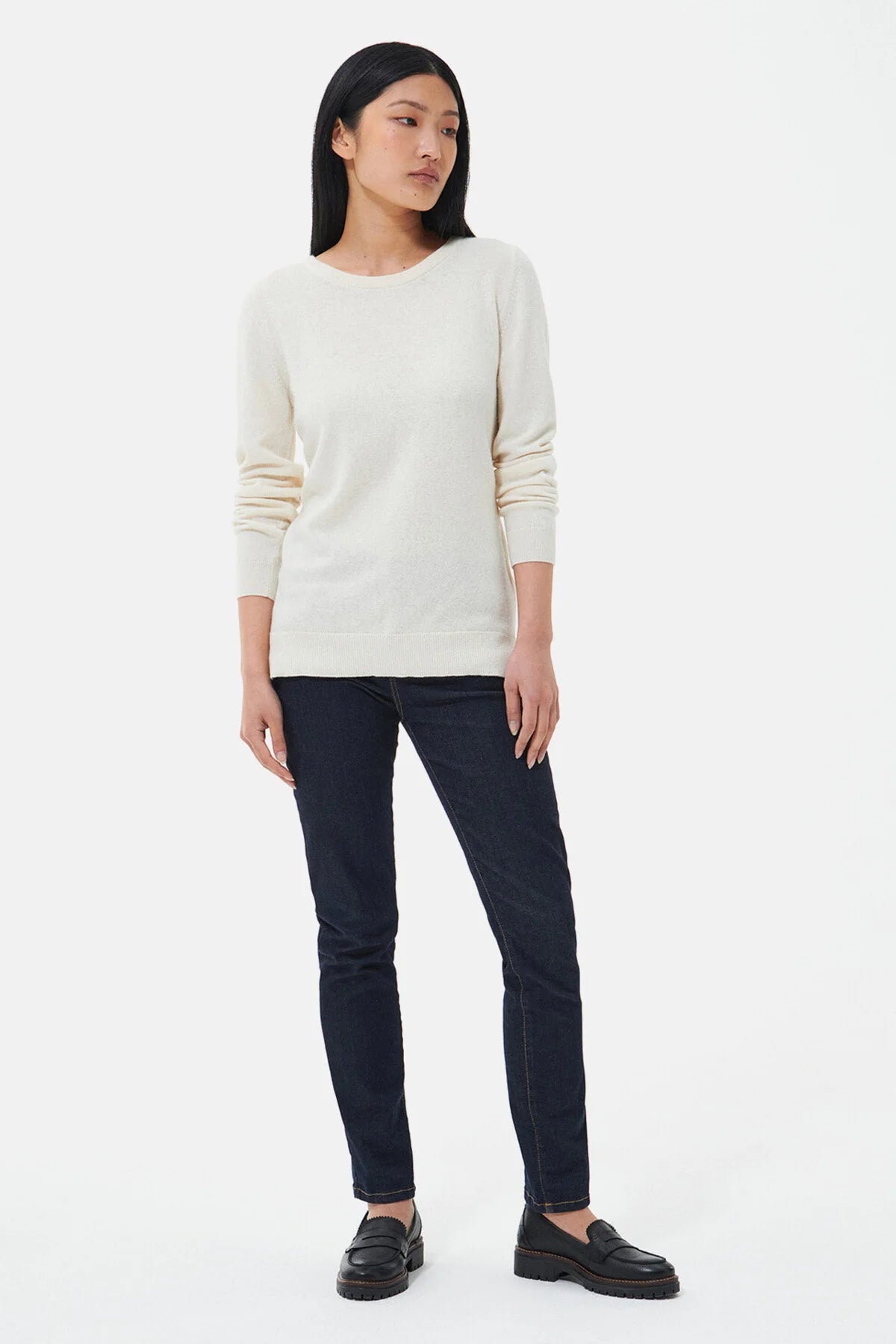 Pendle Crew Knit Sweatshirt - CREAM/FAWN