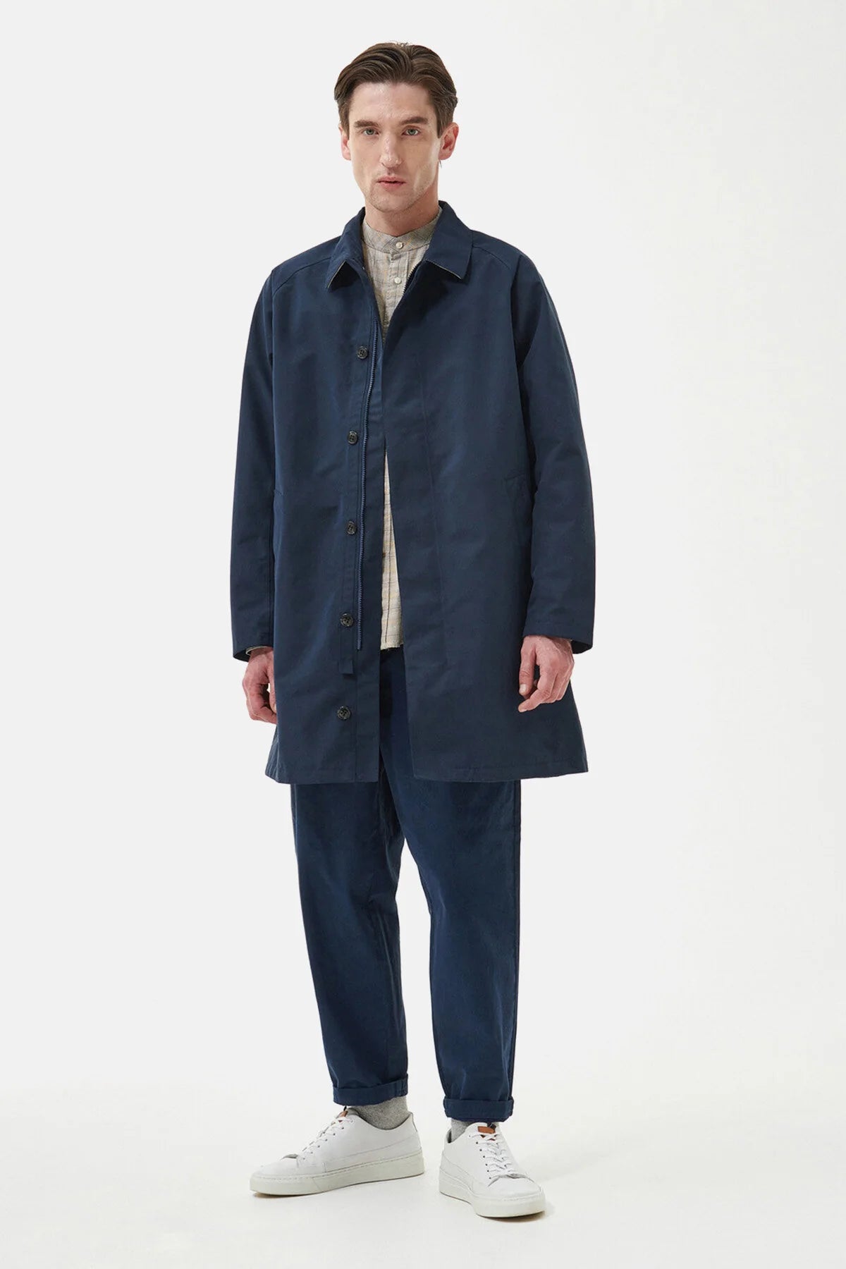 Cambridge Waterproof Mac - NAVY/FOREST MIST