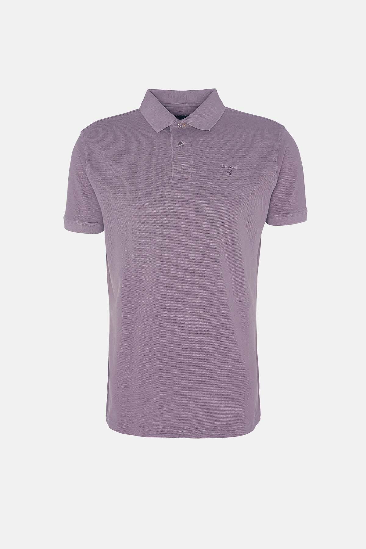 Washed-Out Sports Polo Shirt - PURPLE SLATE