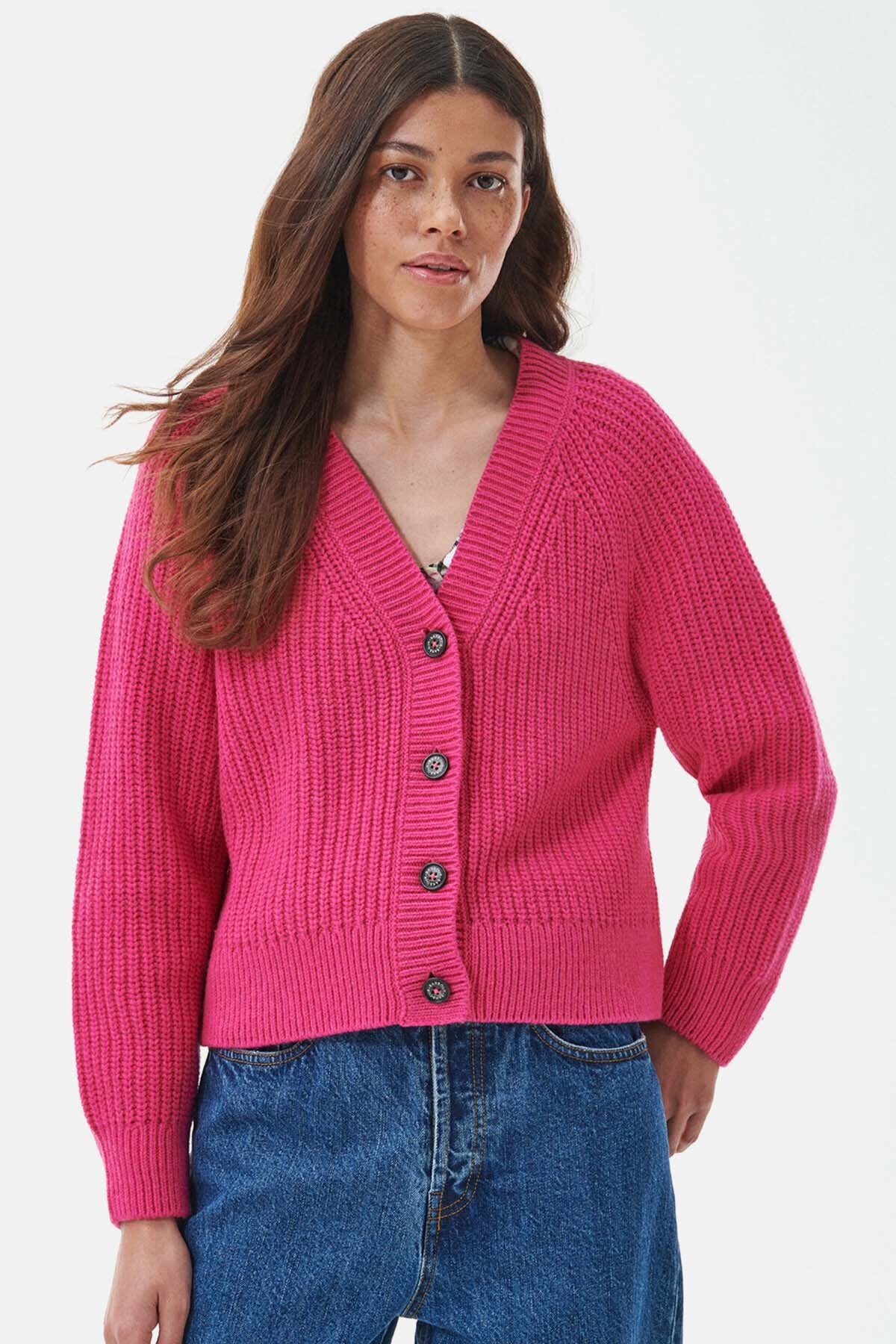 Bracken Knitted Cardigan - PINK DAHLIA