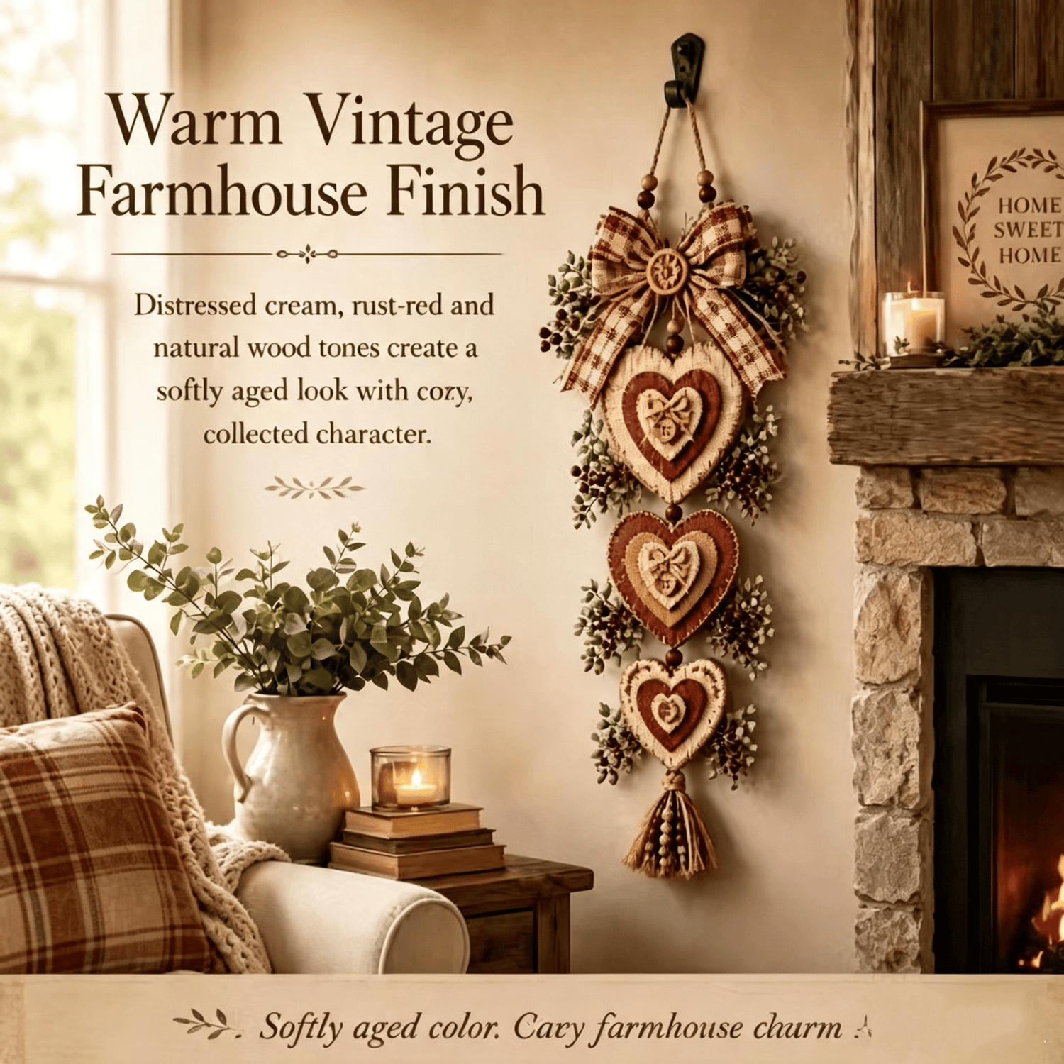 🍂🤎Hanging Heart Wall Decor