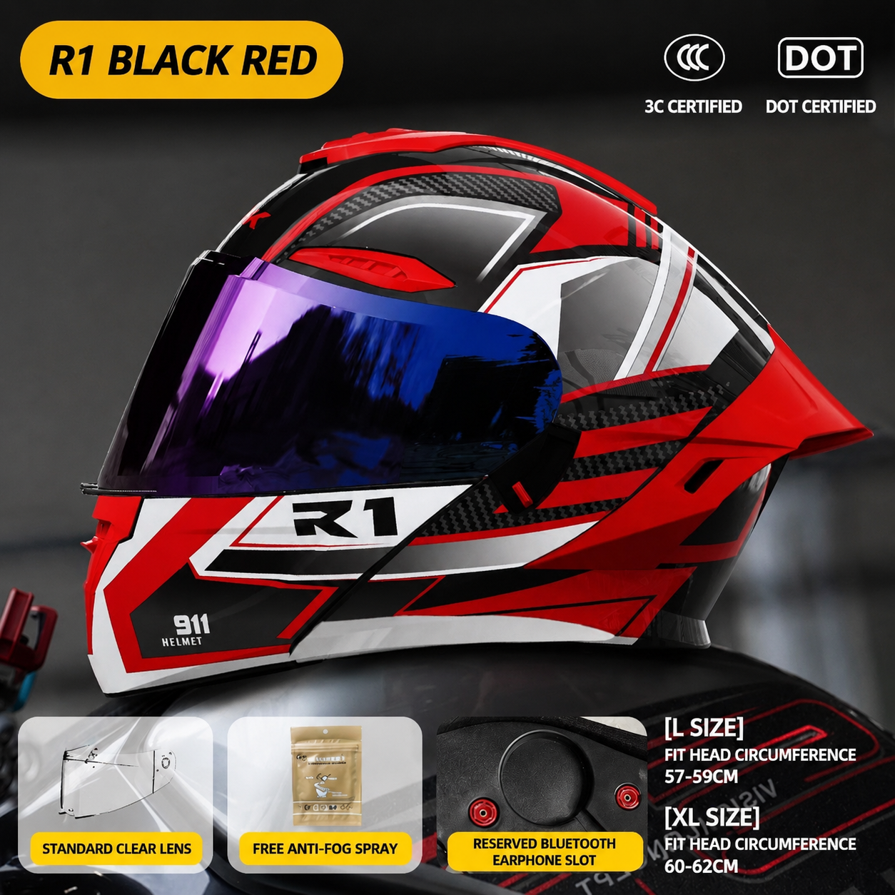 R1 Sport Modular Motorcycle Helmet -H28