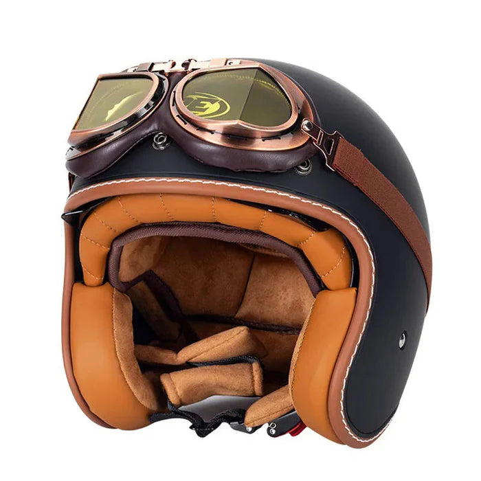 DOT Vintage Retro Motorcycle Helmet-H01