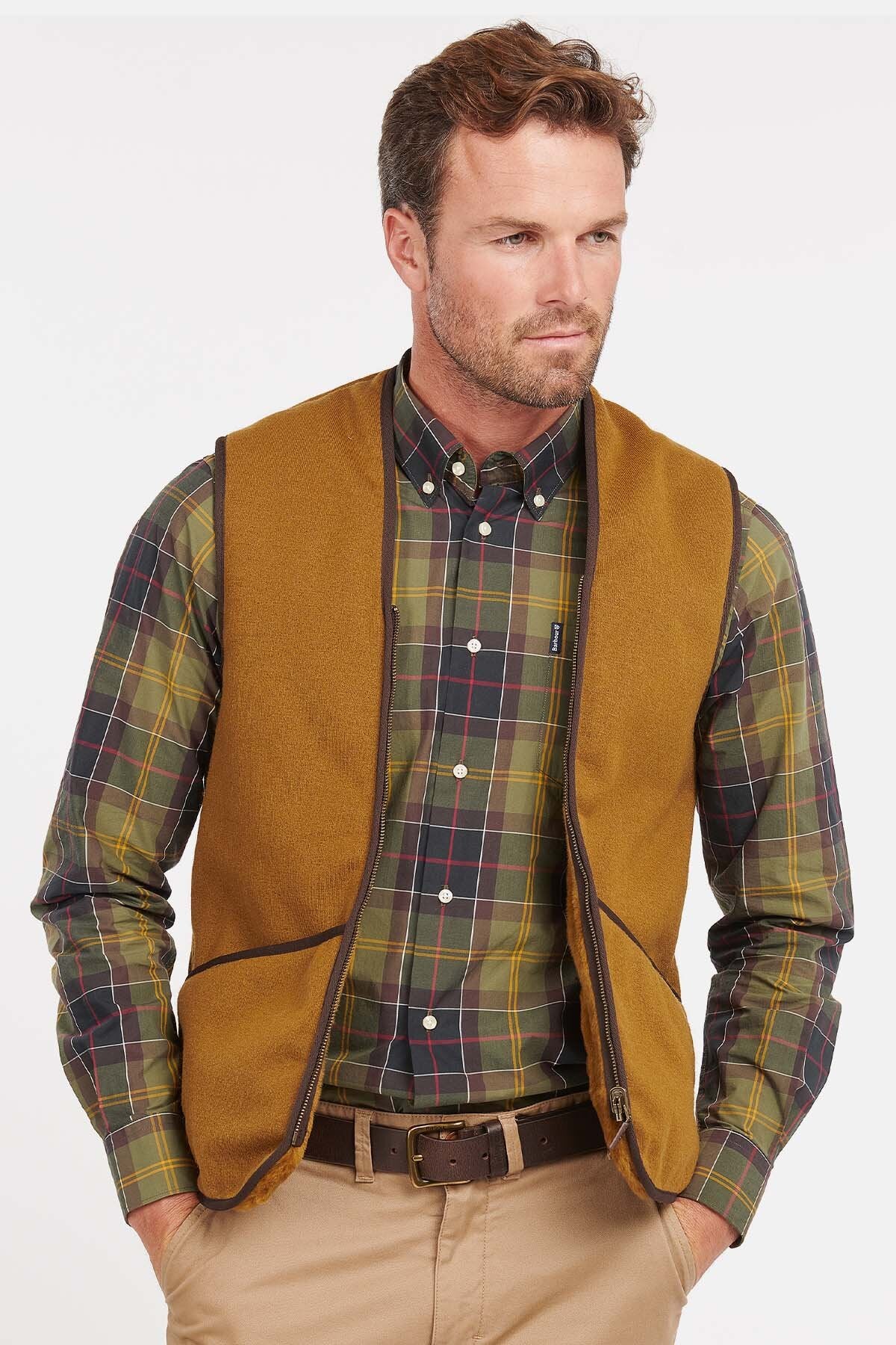 Warm Pile Waistcoat Zip-In Liner - BROWN