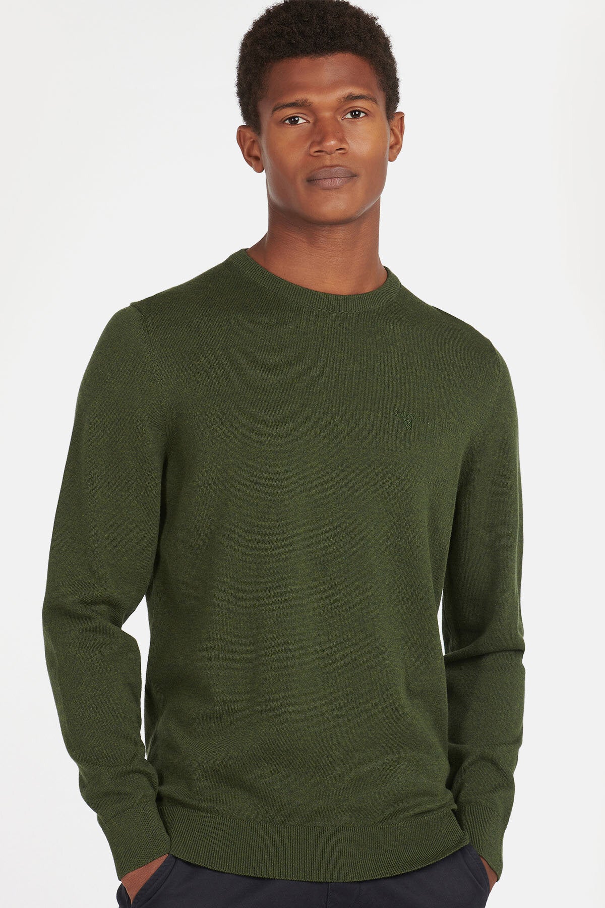 Pima Cotton Sweatshirt - RIFLE GREEN MARL