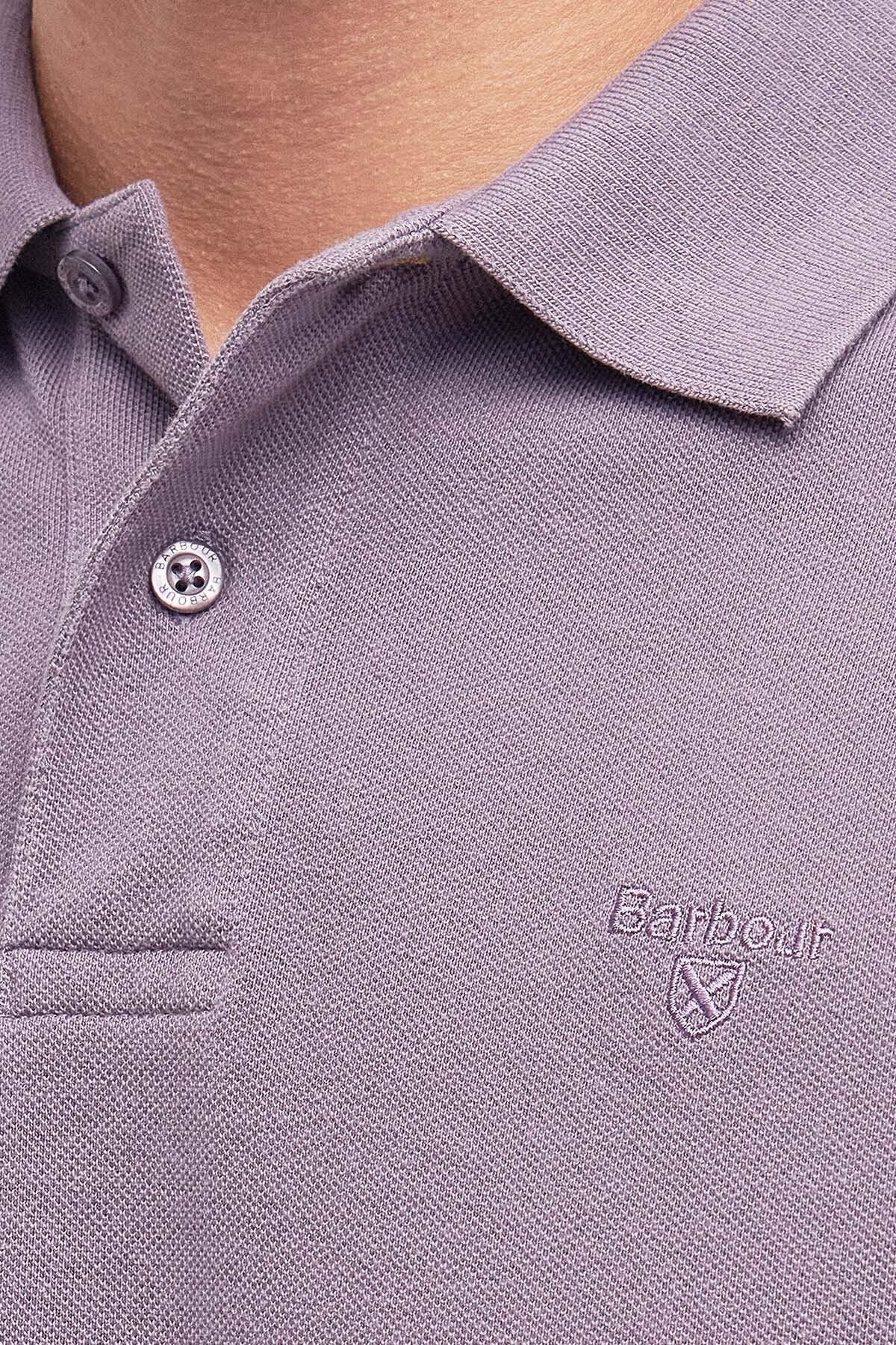 Washed-Out Sports Polo Shirt - PURPLE SLATE