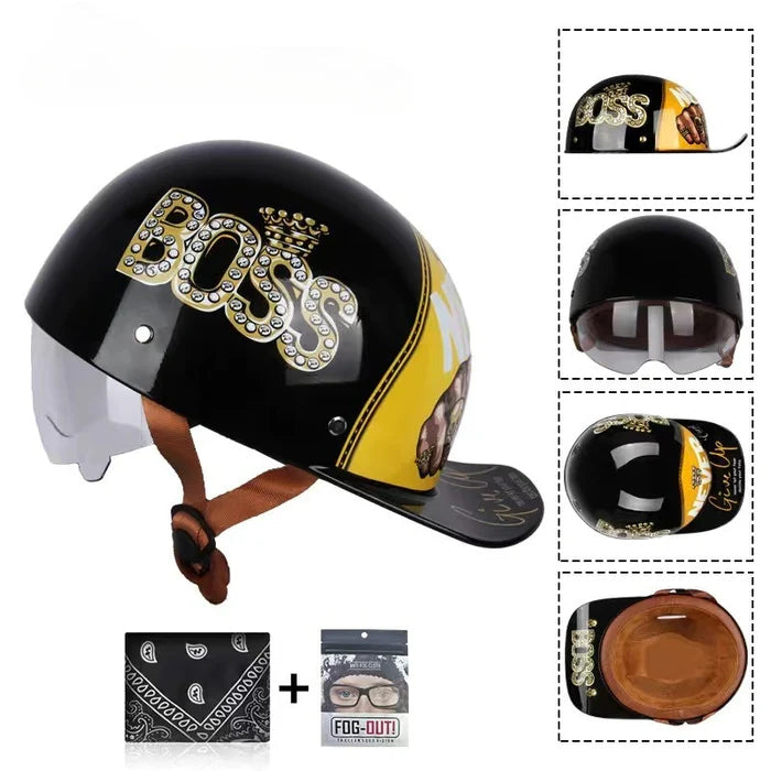 DOT Baseball Style Motorcycle Helmet-H10