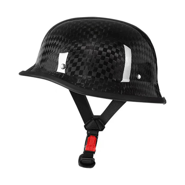 Retro German-Style Carbon Fiber Half Helmet - H24