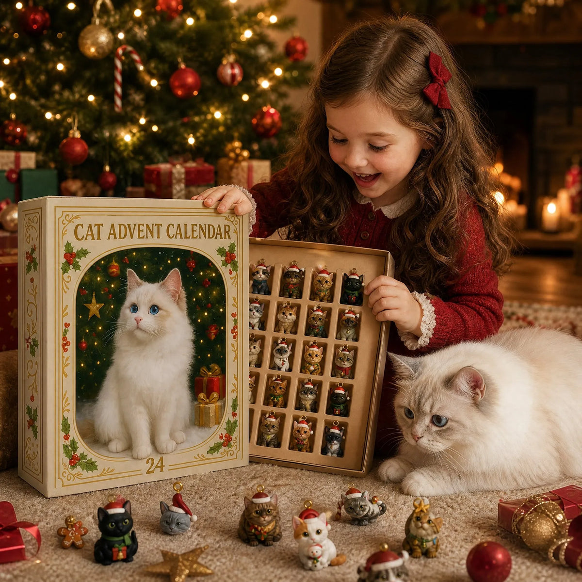 🎄💥Advent Calendar 2026 Cat Advent Calendar - Giftfor Adults Friends CatOwners and Lovers Christmas Holiday Countdown Gift🐈(Single-sided printing)