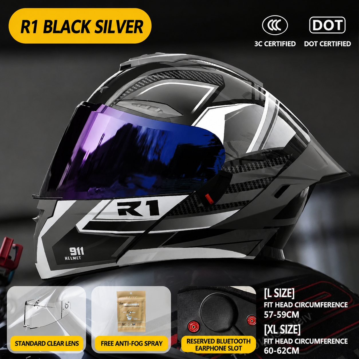 R1 Sport Modular Motorcycle Helmet -H28
