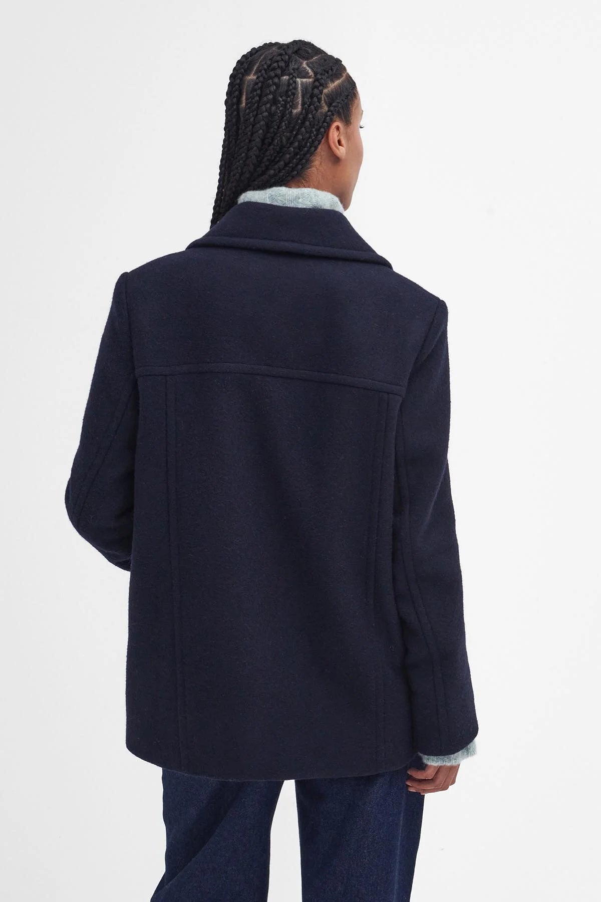 Ingrid Wool Peacoat - NAVY/HESSIAN
