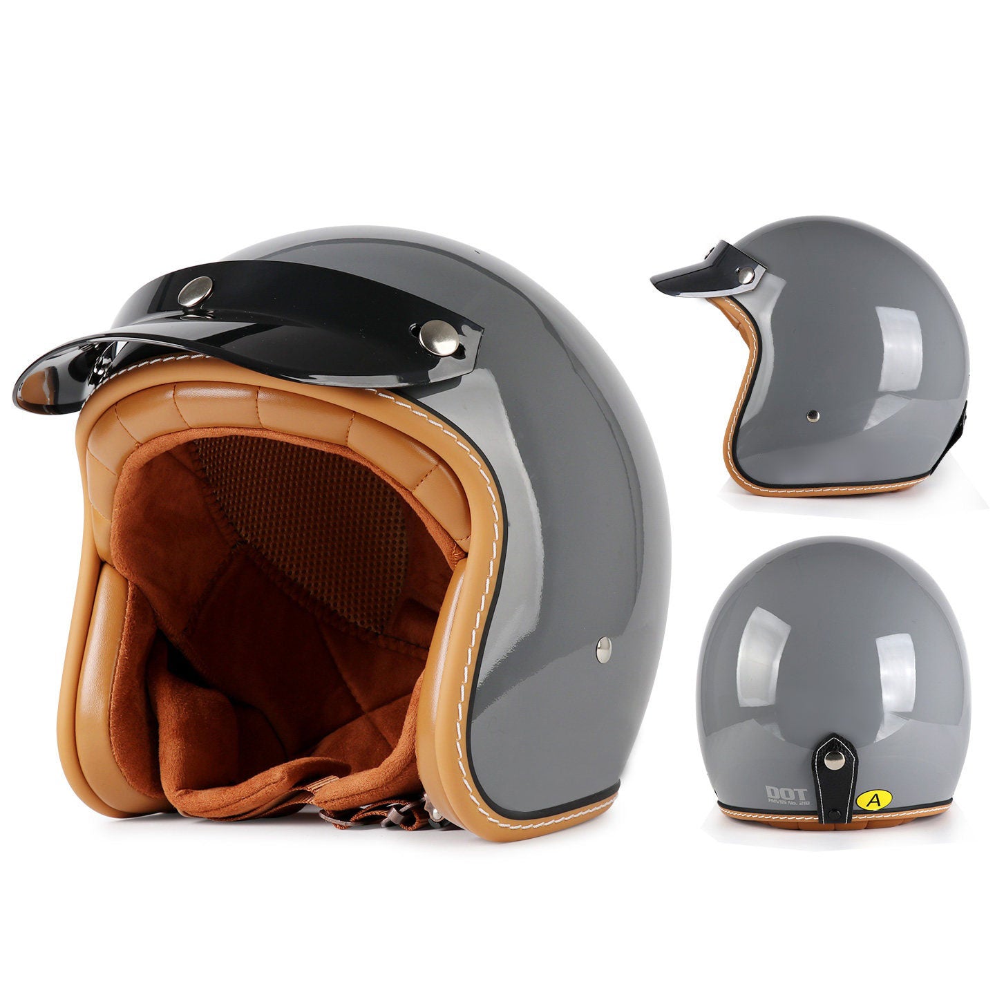 DOT Motorcycle Helmet 3/4 Half Helmet-H38