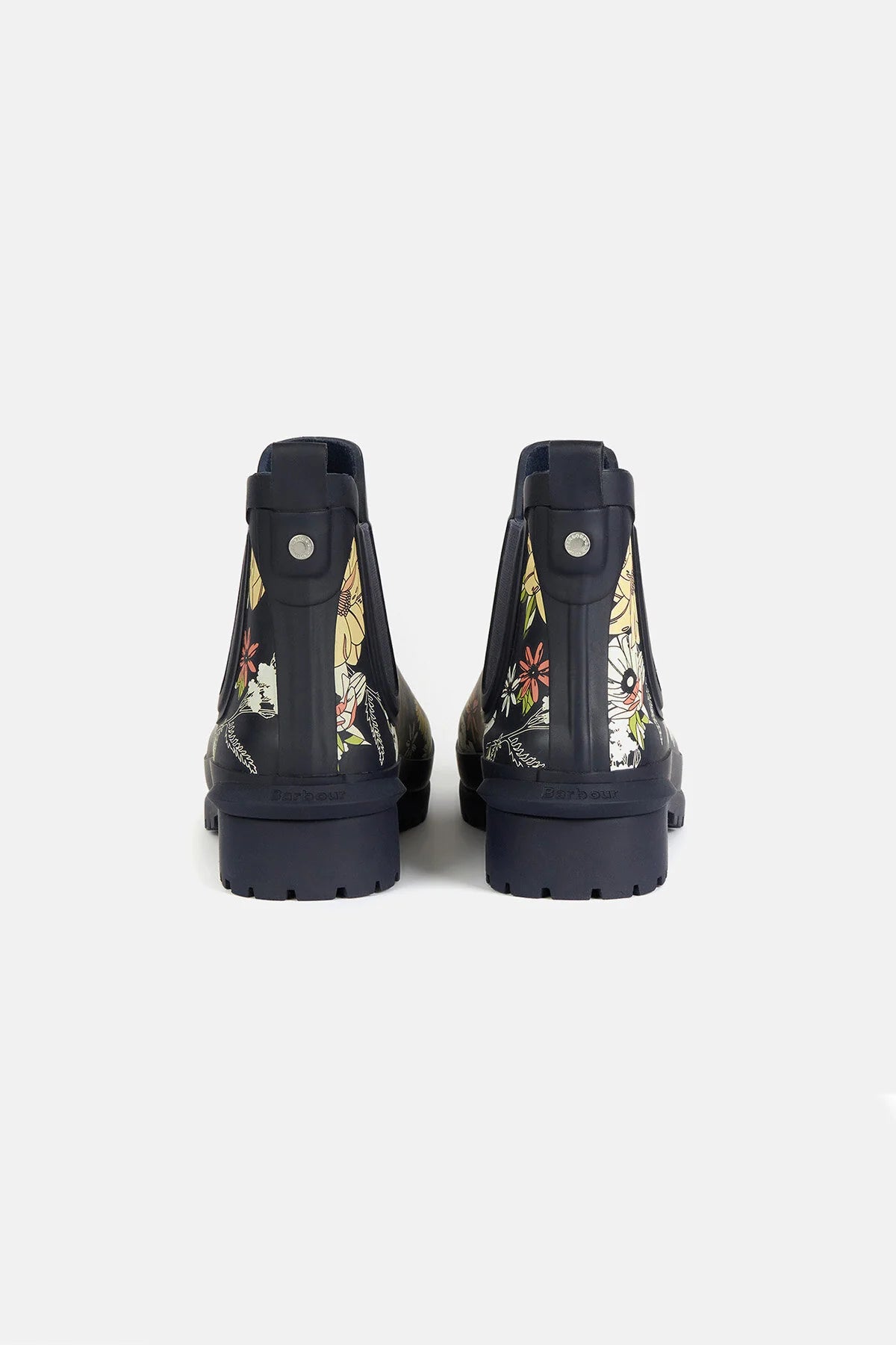 Wilton Logo Wellington Ankle Boots - NAVY FLORAL