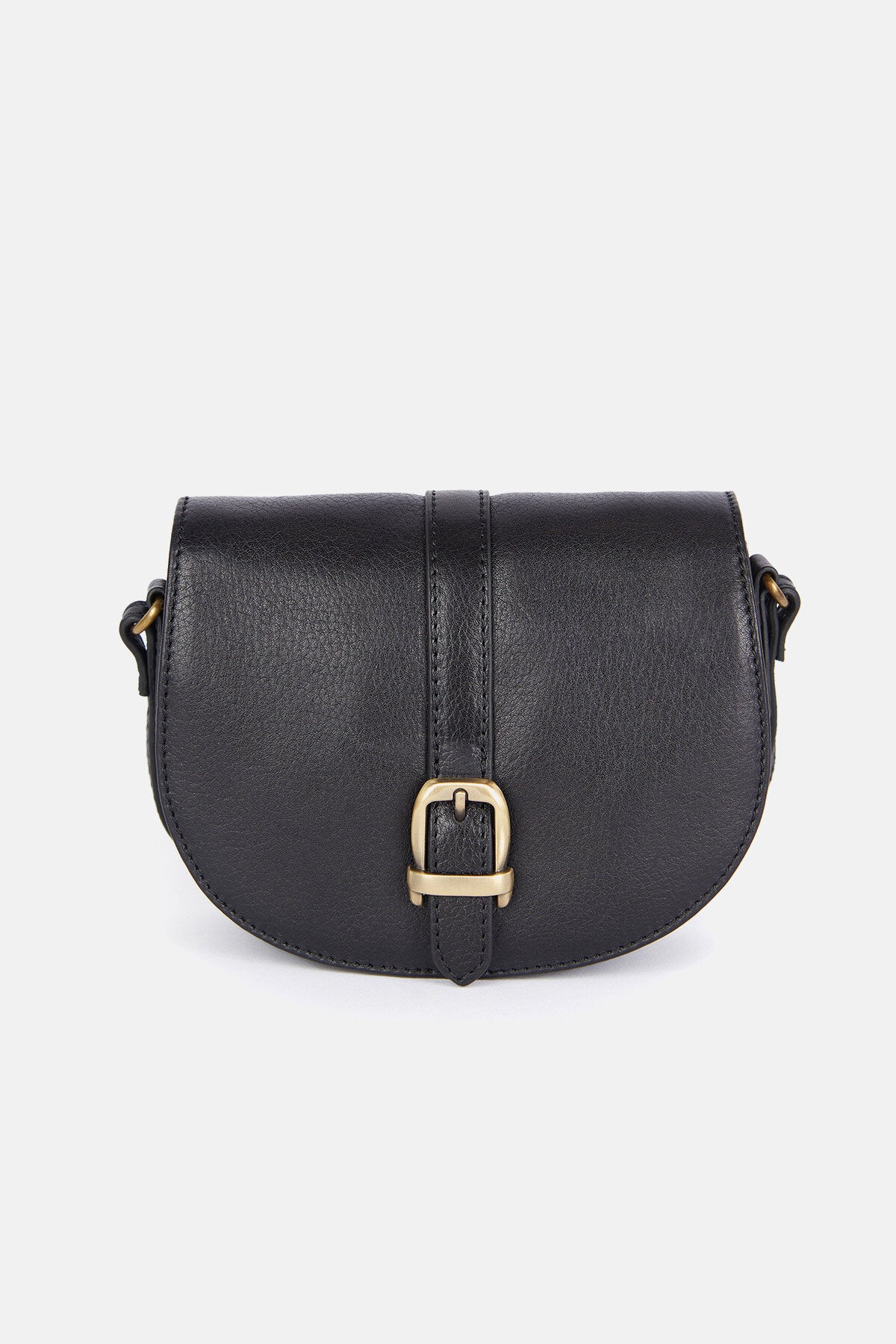 Laire Leather Saddle Bag - BLACK