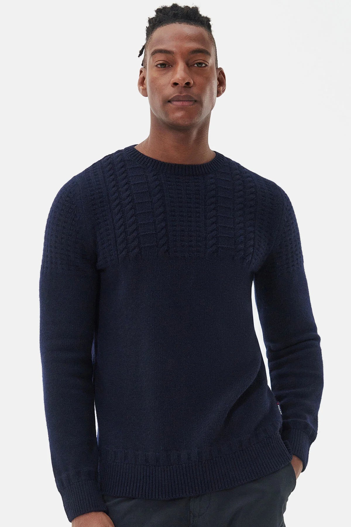 Foremast Knitted Crew Neck Jumper - NAVY