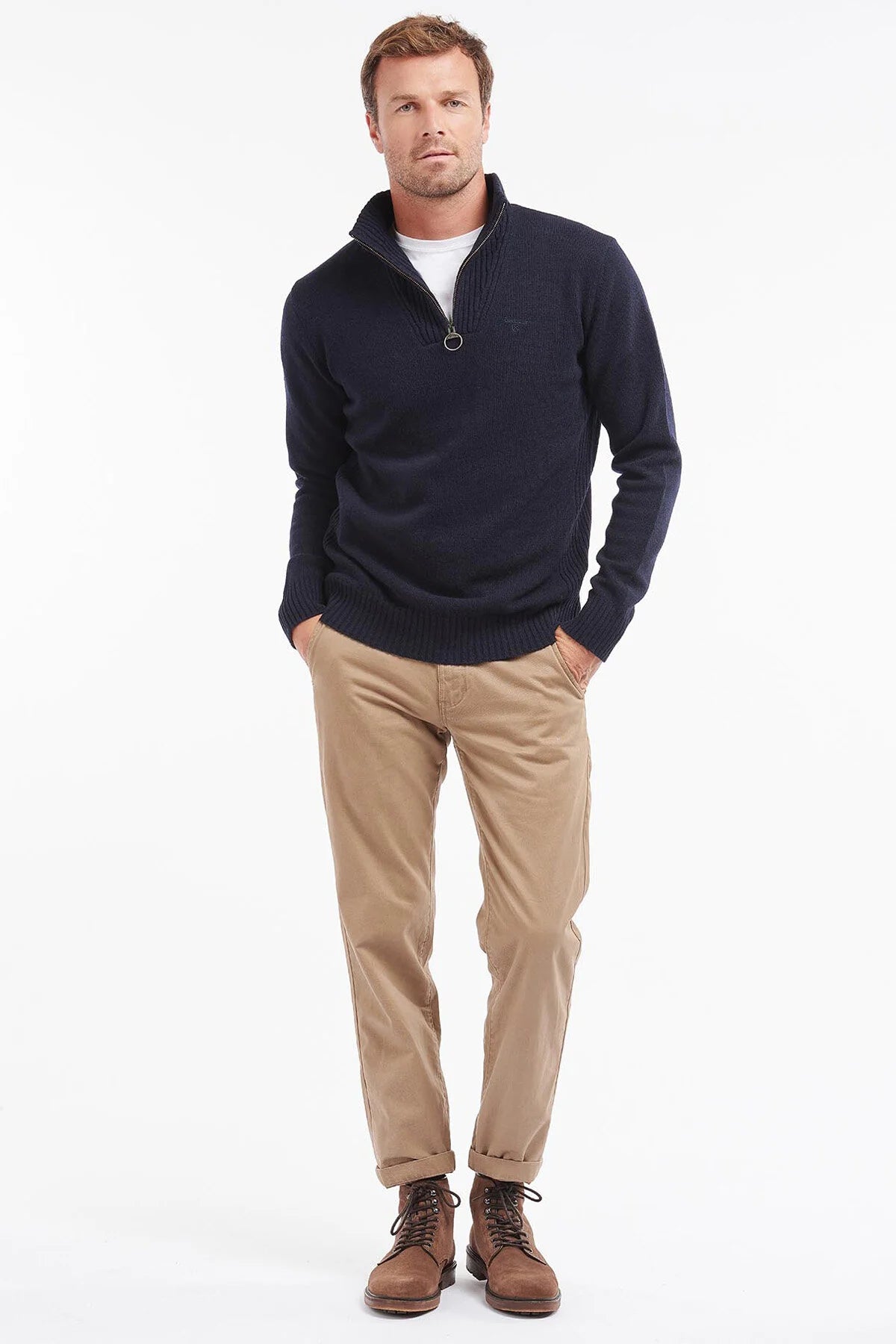 L/Wool Half Zip - NAVY