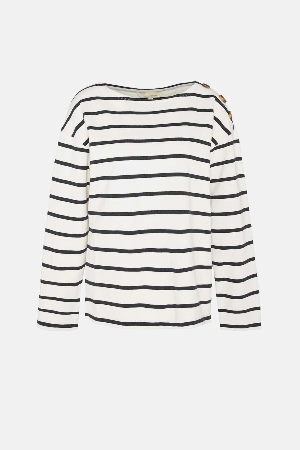 Caroline Striped Sweatshirt - ANTIQUE WHITE STRIPE