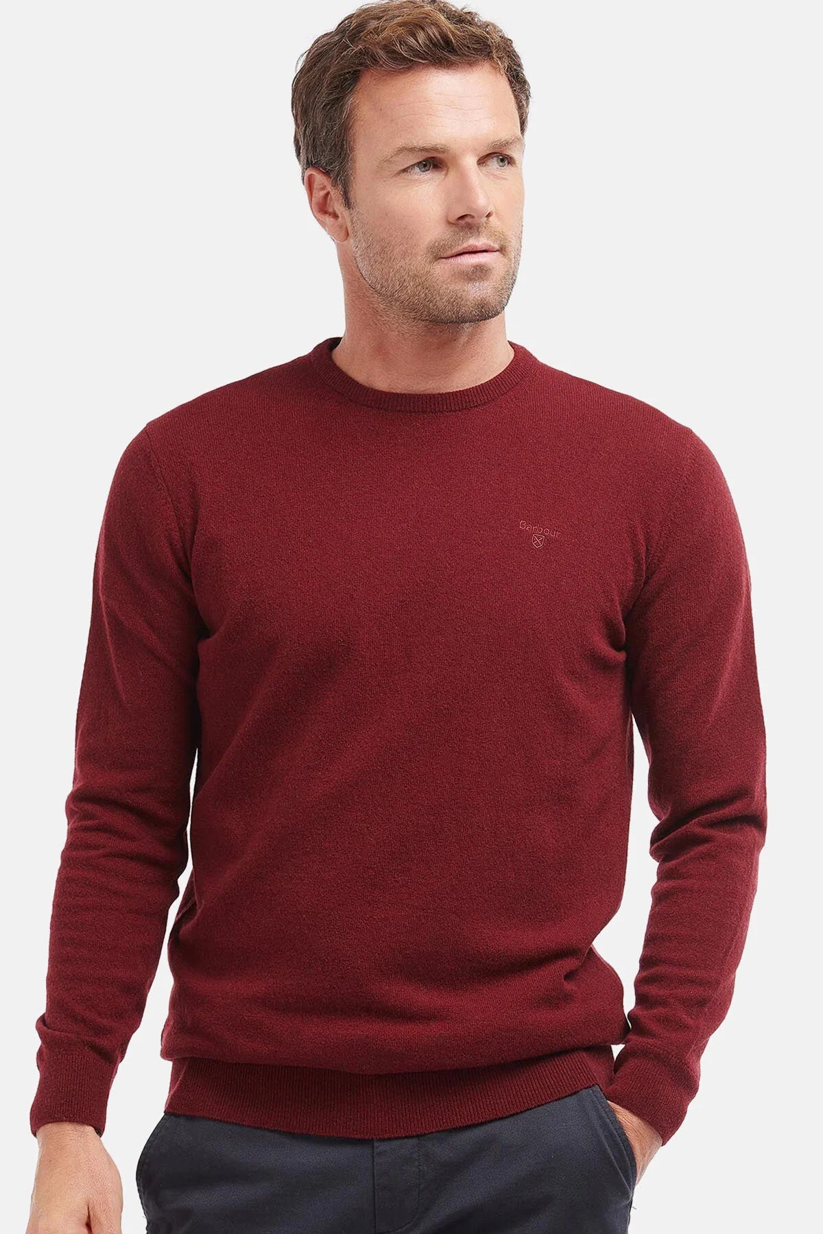 Crew Neck Wool Sweater - RUBY