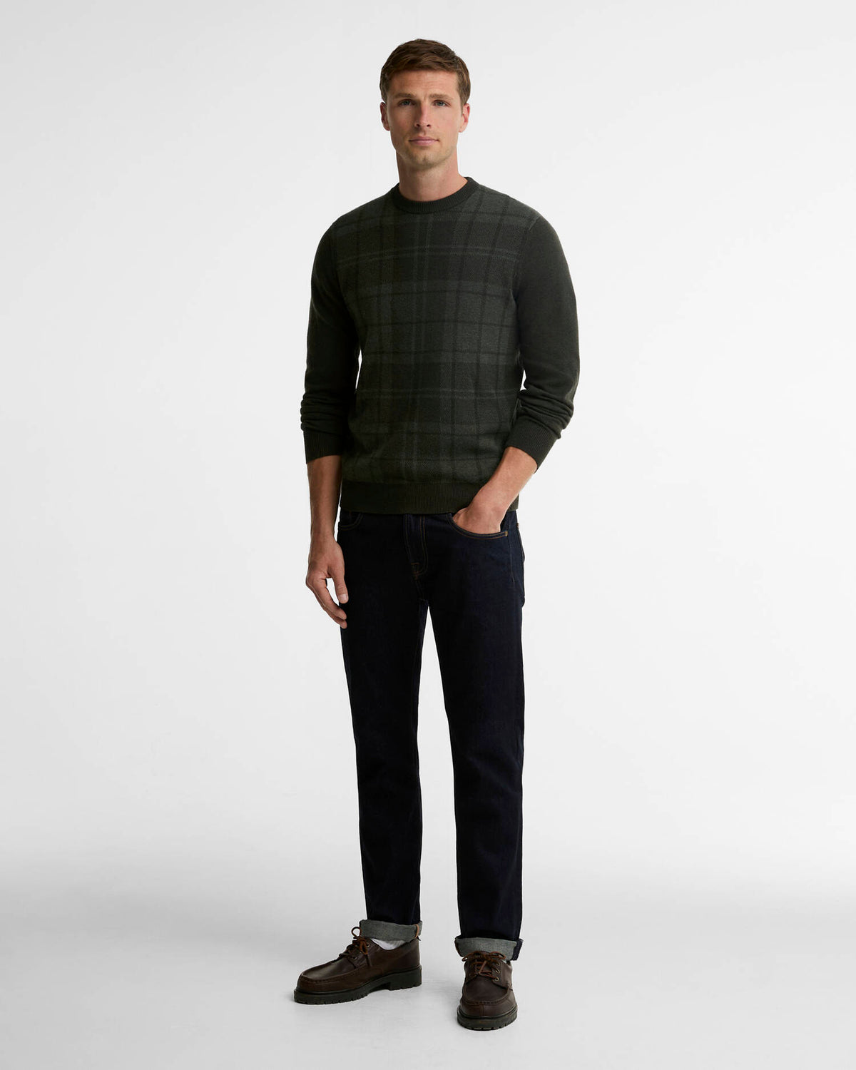 Mineral Tartan Crew Neck Jumper