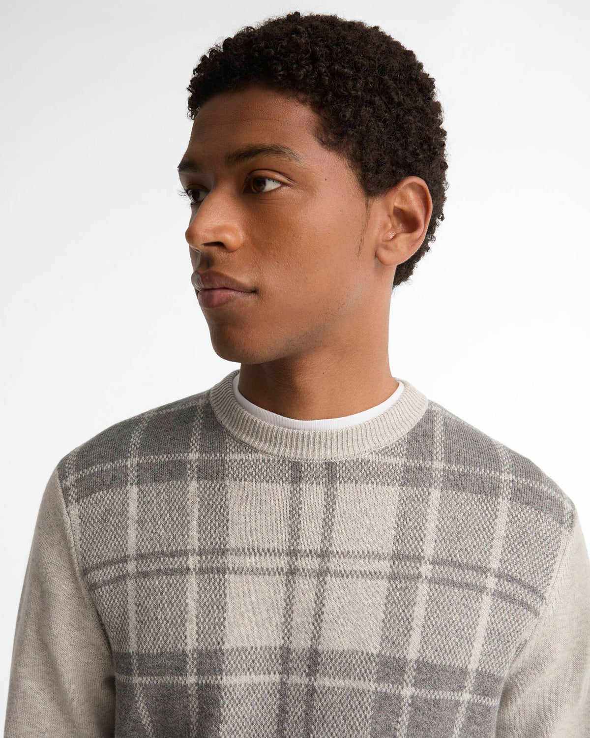 Mineral Tartan Crew Neck Jumper