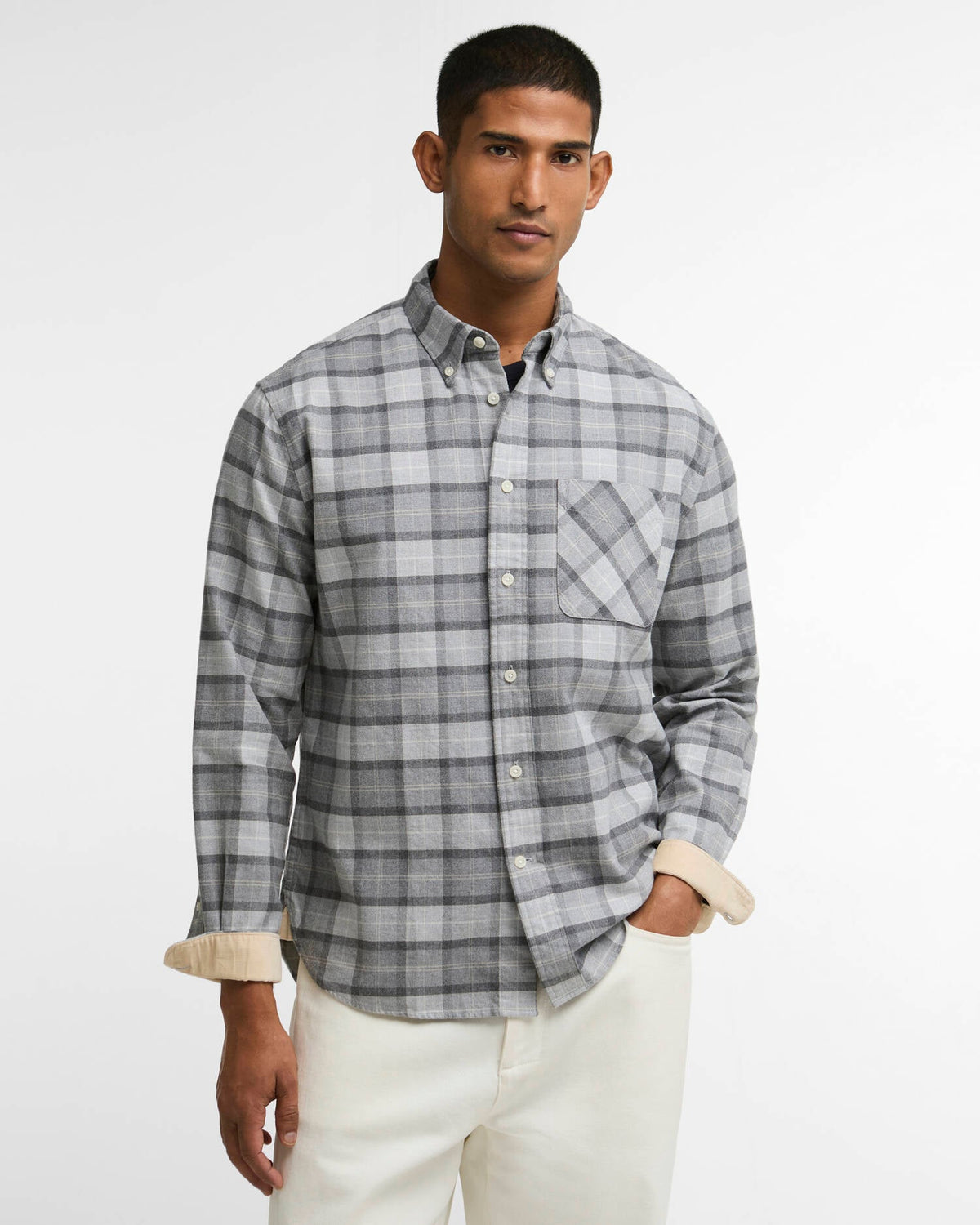 Mineral Tartan Authentic-Fit Long-Sleeved Shirt